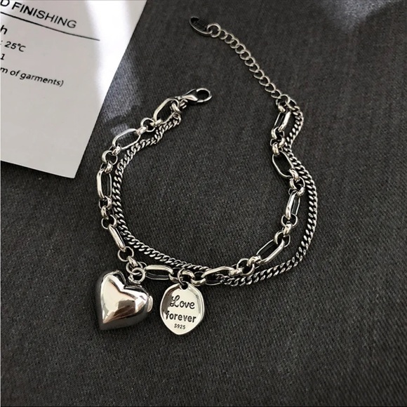 🌟 Silver Color Heart Bracelet - Picture 3 of 4